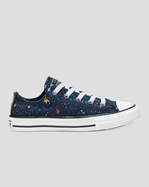 Converse Chuck Taylor All Star Star Print Blå Pink Sko Danmark - Converse Lave Sneakers Børn - 46571